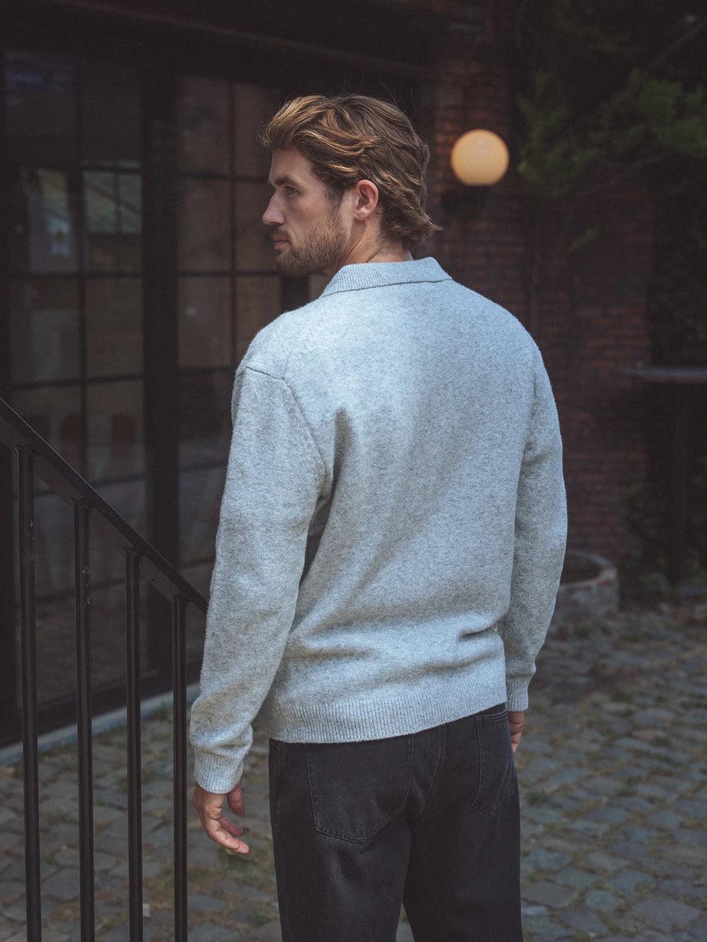 Grey Zipper Knit Sweater