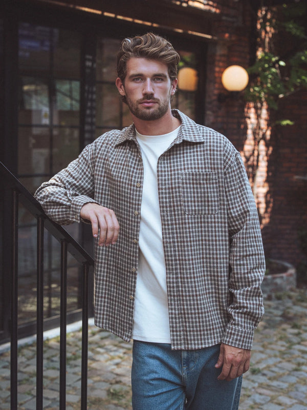 Brown Flannel Checked Shirt