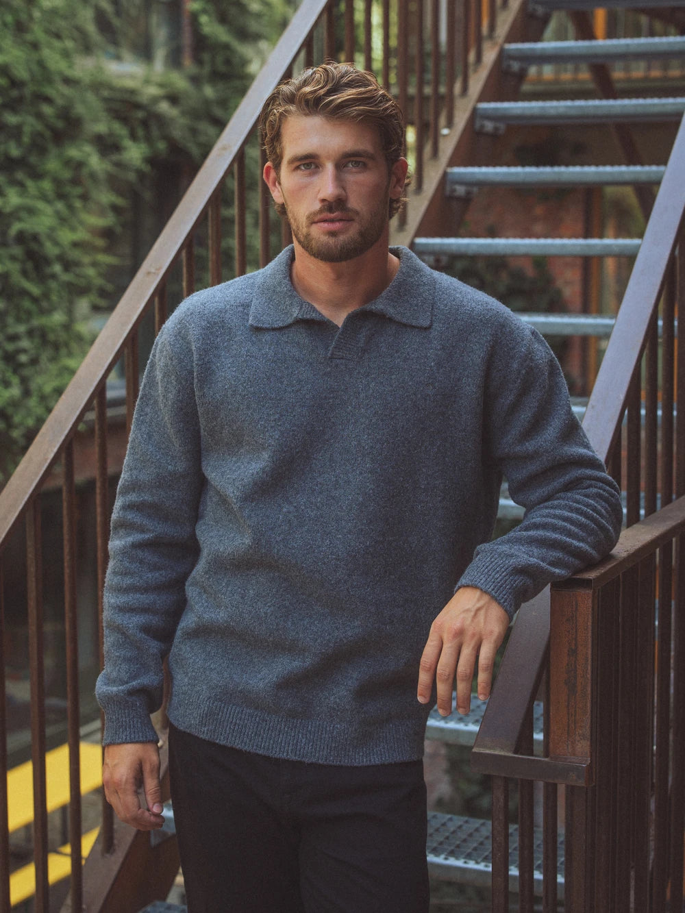 Dark Grey V-Neck Knit Sweater