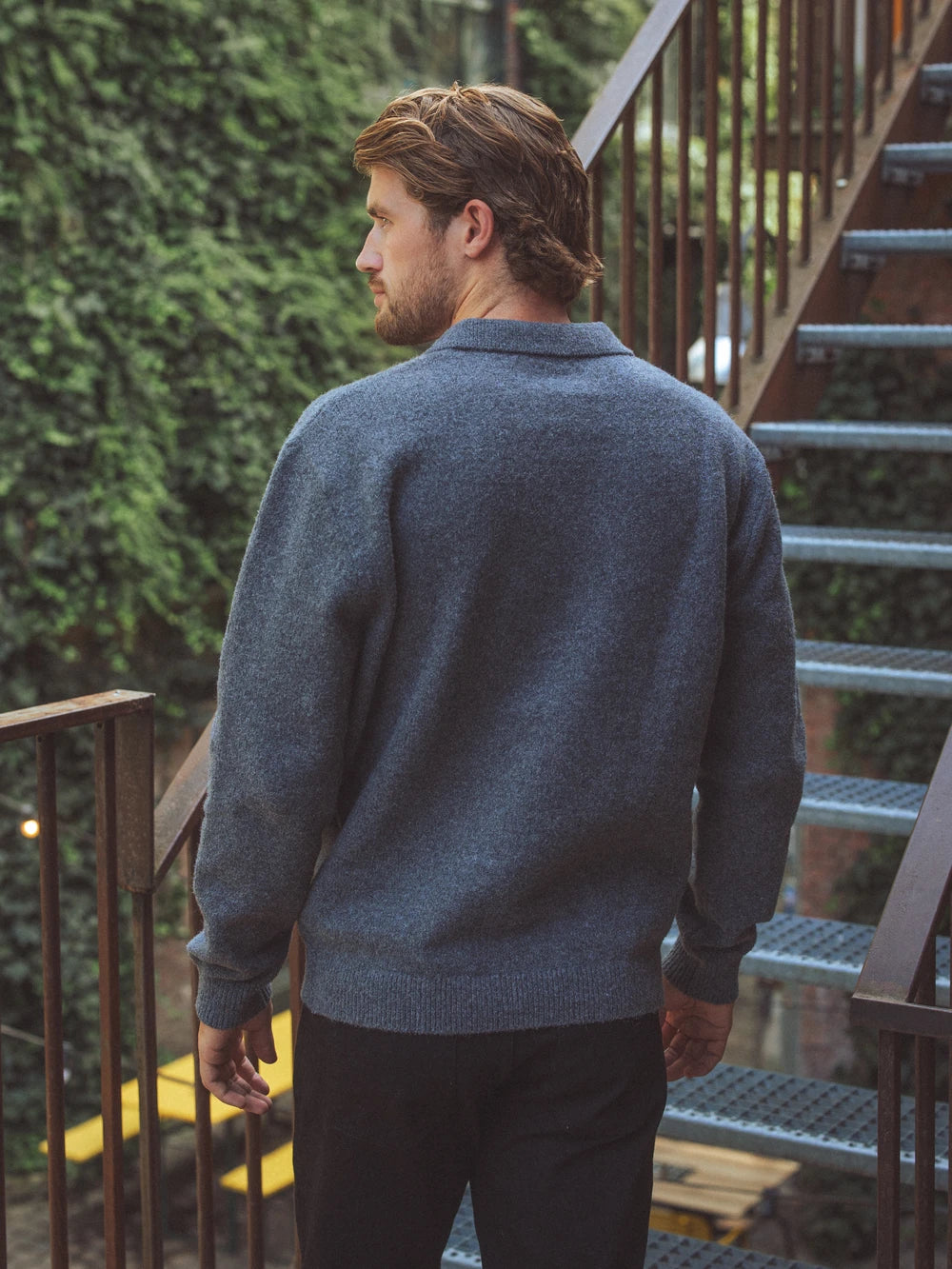 Dark Grey V-Neck Knit Sweater