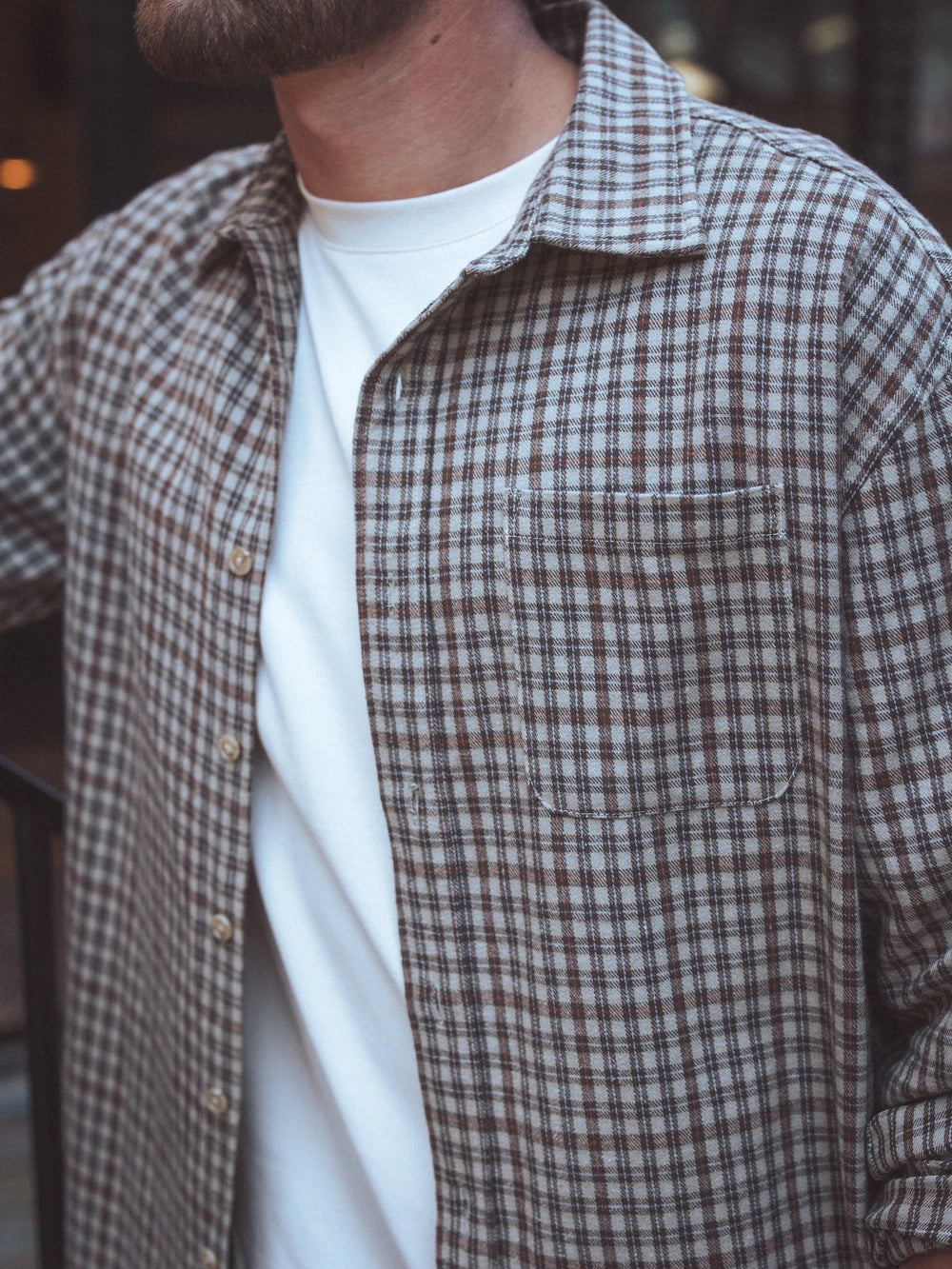 Brown Flannel Checked Shirt