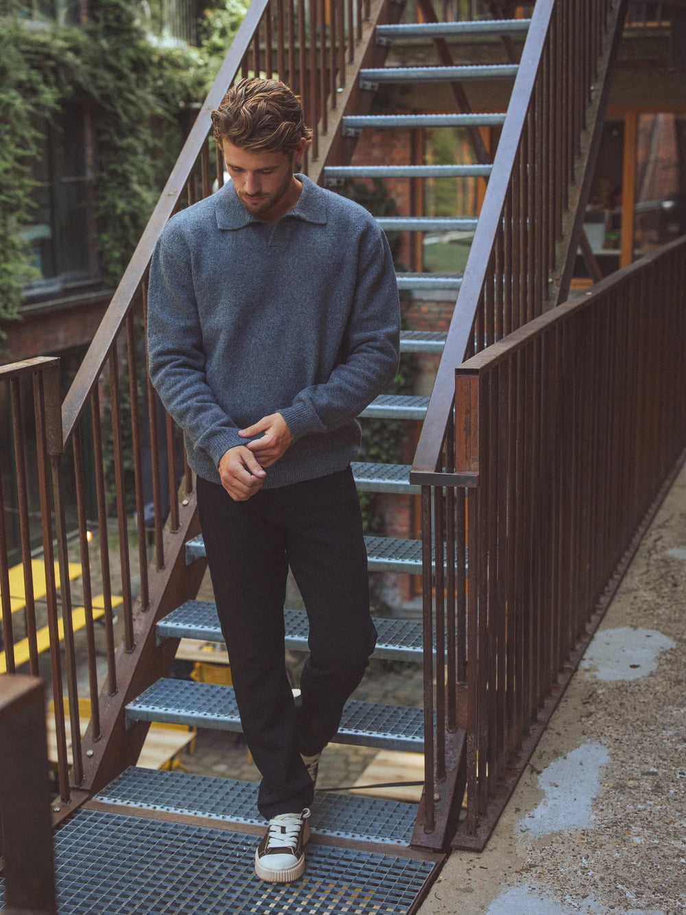 Dark Grey V-Neck Knit Sweater