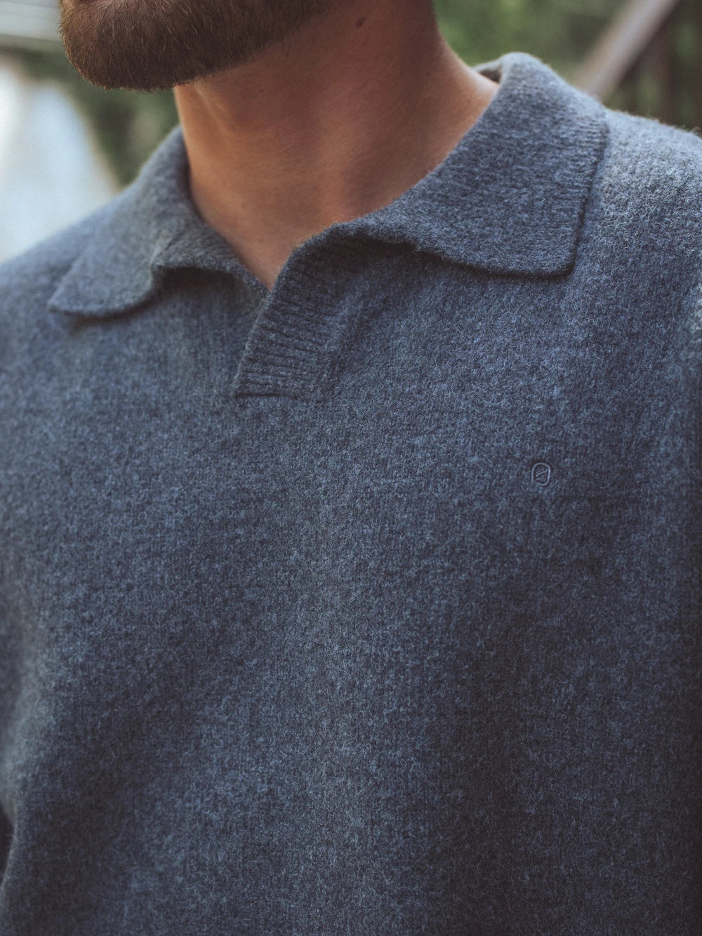 Dark Grey V-Neck Knit Sweater