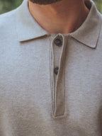 Creme oversized Strick-Polo
