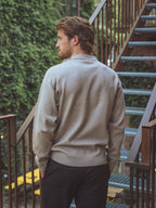 Creme oversized Strick-Polo
