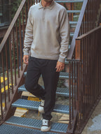 Creme oversized Strick-Polo