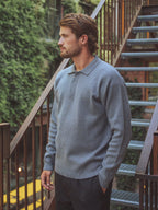 Graues Oversized Strickpolo