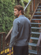 Graues Oversized Strickpolo