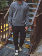 Graues Oversized Strickpolo