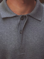Graues Oversized Strickpolo
