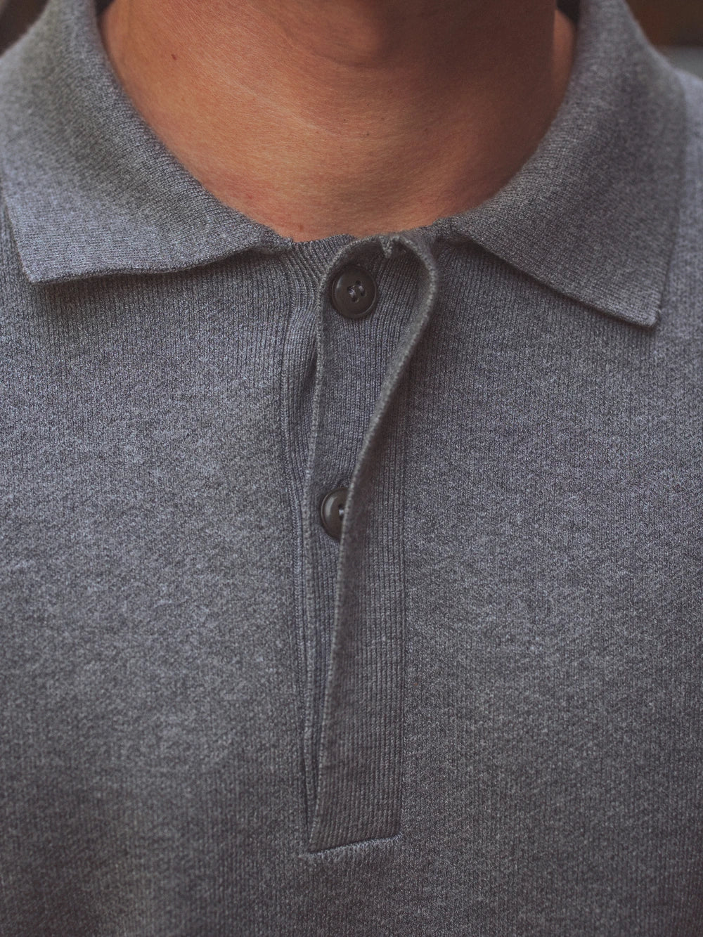 Graues Oversized Strickpolo