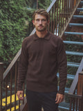 Braunes Oversize-Strickpolo