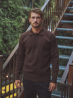 Braunes Oversize-Strickpolo