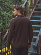 Braunes Oversize-Strickpolo