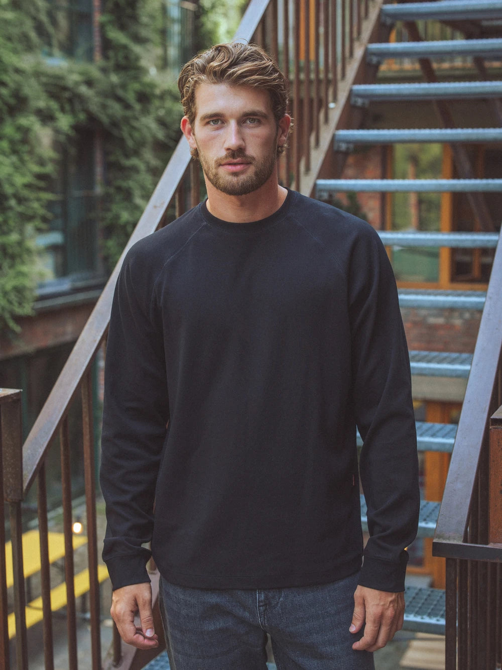 Black Oversized Raglan Longsleeve