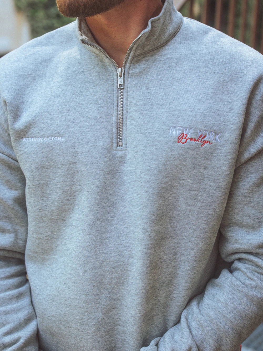Grey Brooklyn Halfzip Sweater