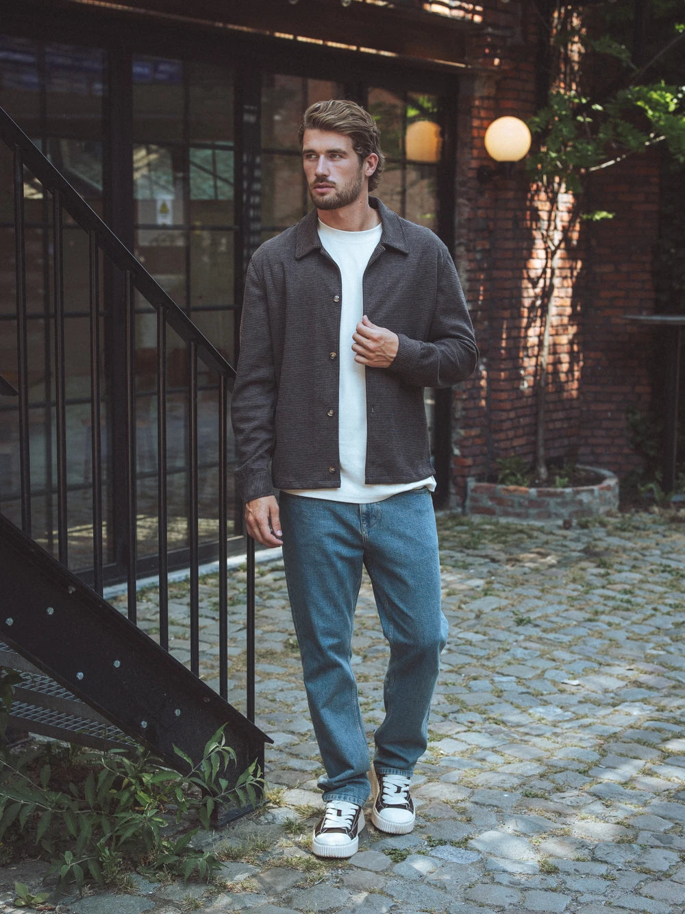 Brown Check Oversized Overshirt