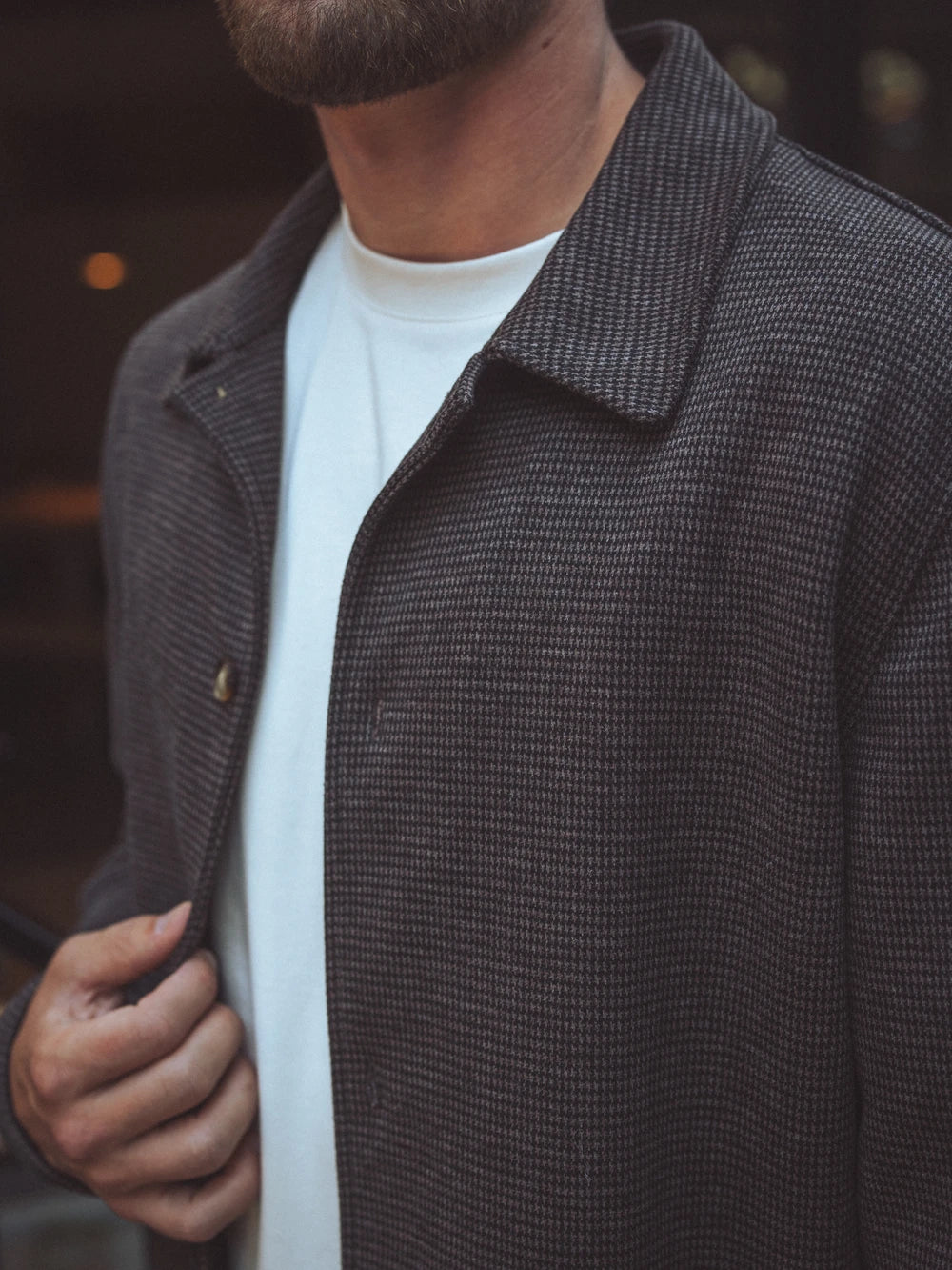 Brown Check Oversized Overshirt
