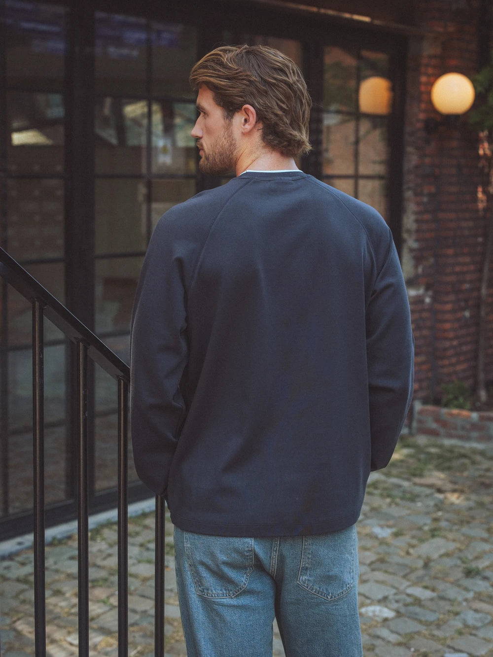 Navy Oversized Graphic Longsleeve
