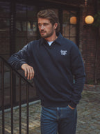 Navy Oversized V-neck Sweater