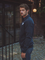 Navy Oversized V-neck Sweater
