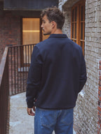 Navy Polo Zipper Longsleeve