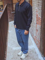 Navy Polo Zipper Longsleeve