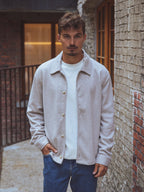 Beige Check Oversized Overshirt