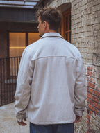 Beige Check Oversized Overshirt