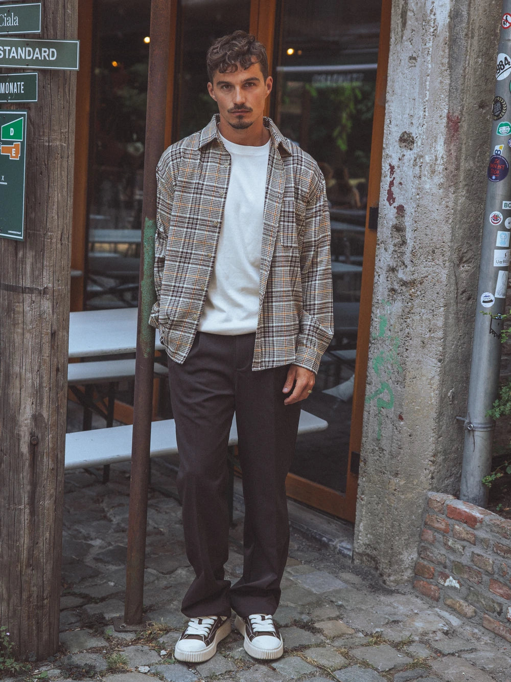 Light Brown Flannel Checked Shirt