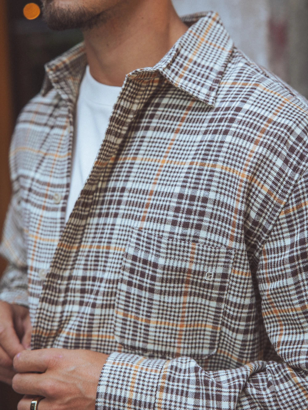 Light Brown Flannel Checked Shirt