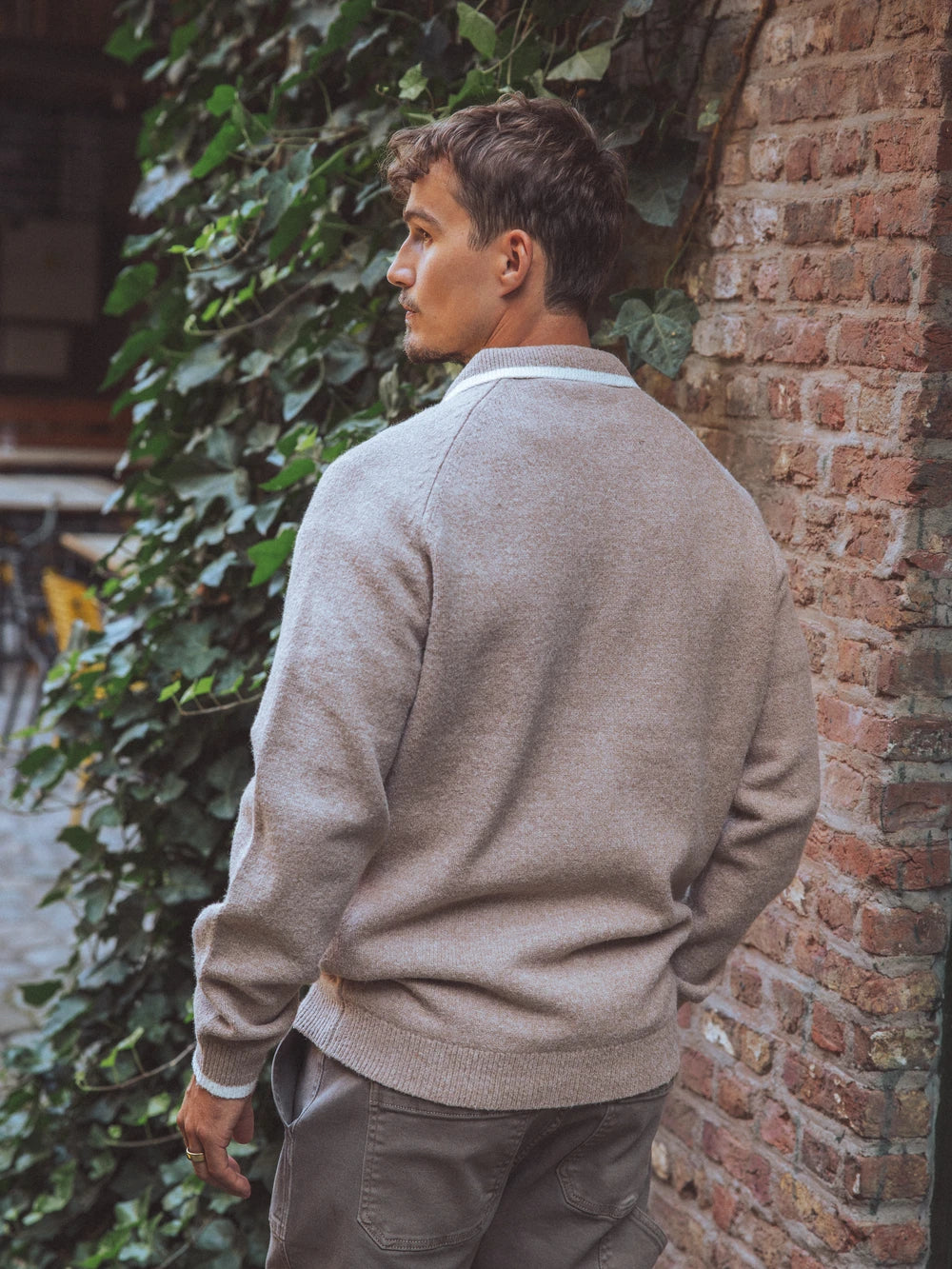 Brown Knitted Baseball Vest