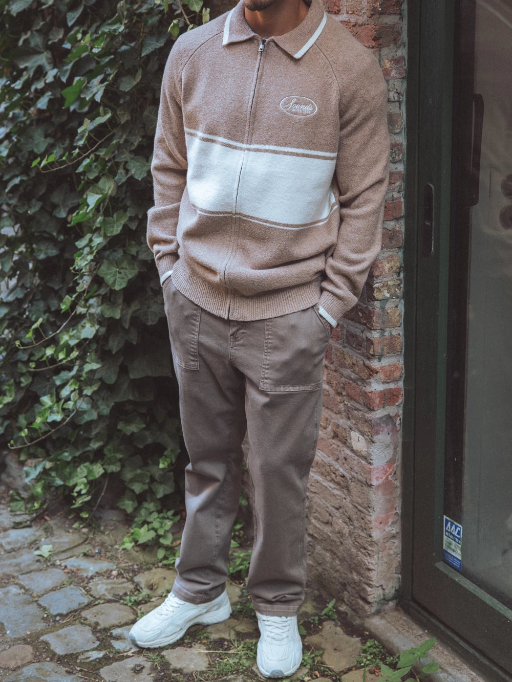 Brown Knitted Baseball Vest