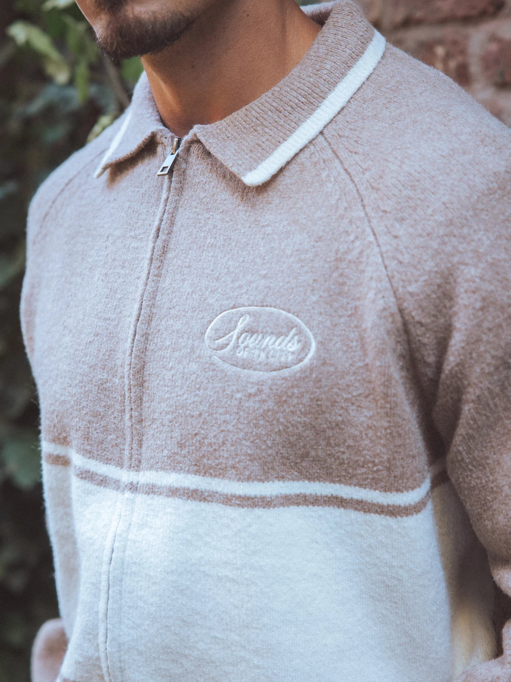 Brown Knitted Baseball Vest