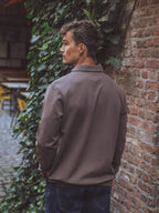 Brown Polo Zipper Longsleeve