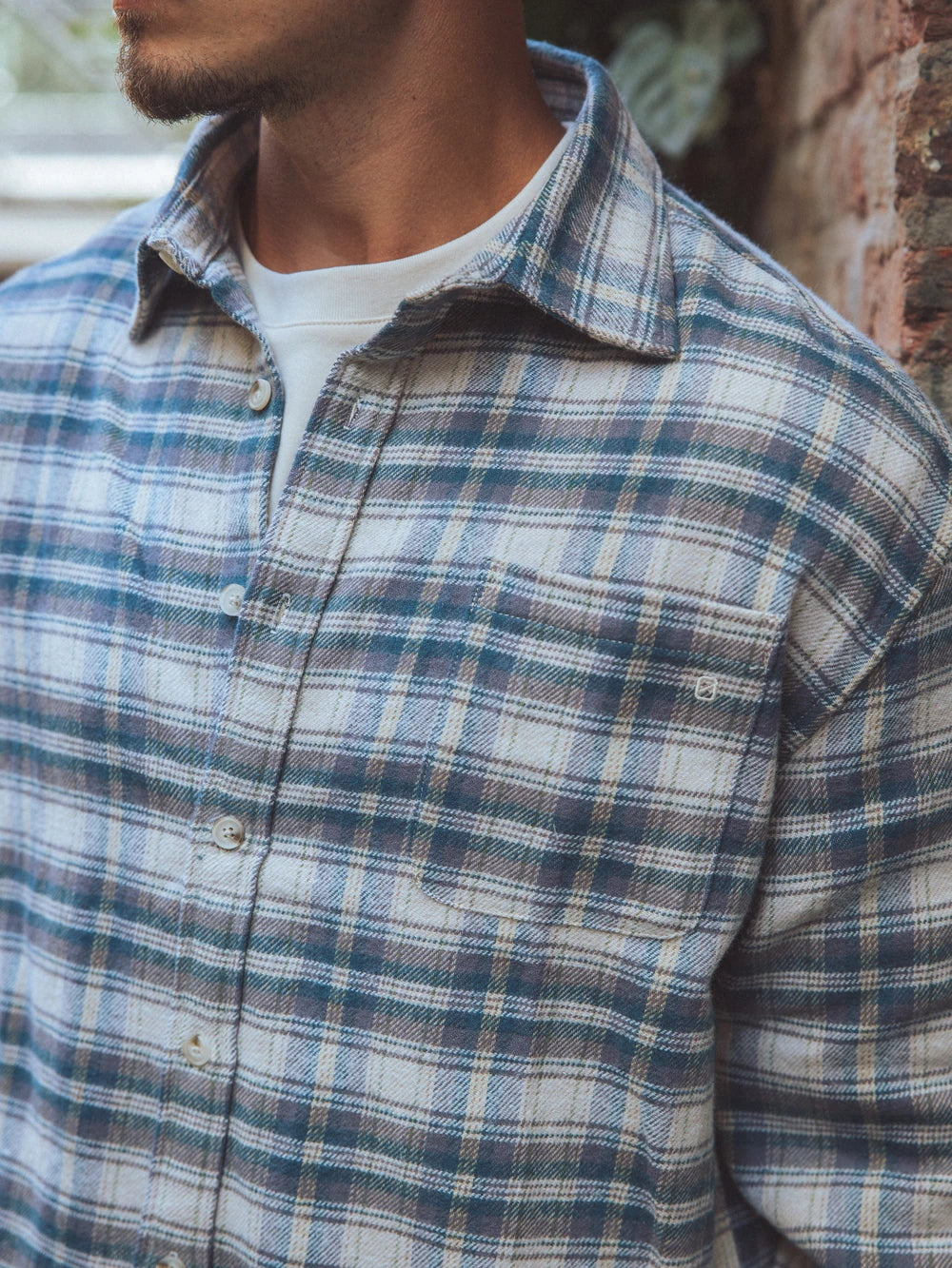 Blue Flannel Checked Shirt