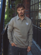 Brown Oversized V-neck Sweater