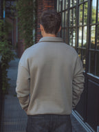 Brown Oversized V-neck Sweater