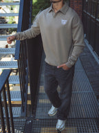Brown Oversized V-neck Sweater