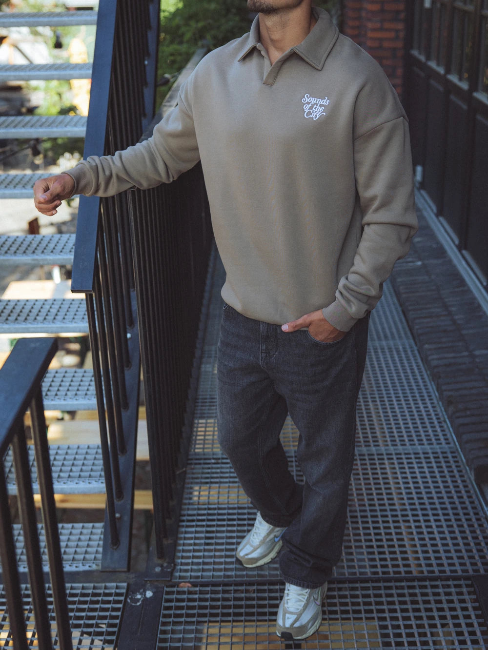 Brown Oversized V-neck Sweater