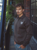 Dark Brown Oversized V-neck Sweater