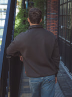 Dark Brown Oversized V-neck Sweater