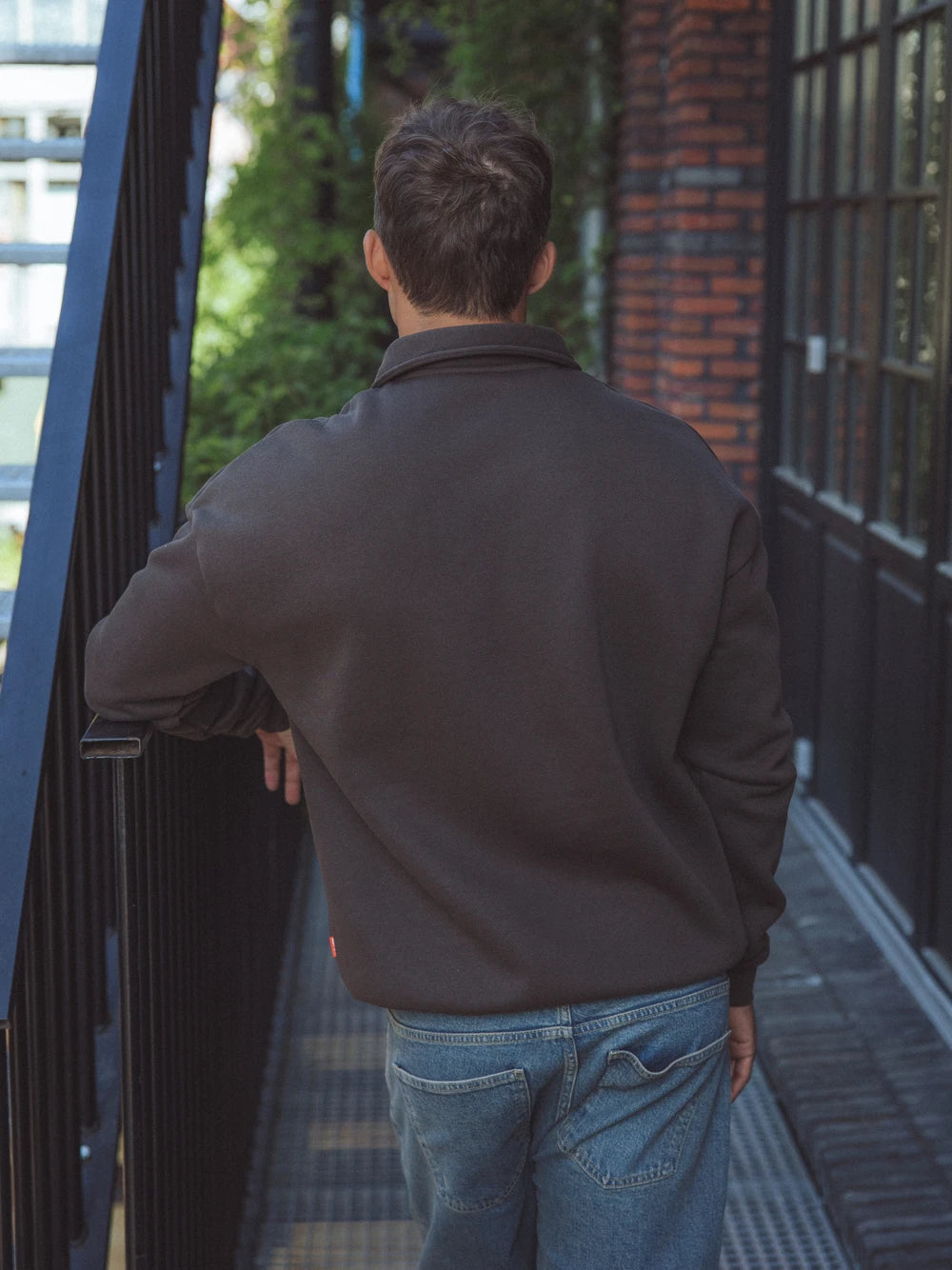 Dark Brown Oversized V-neck Sweater