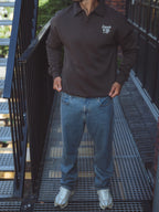 Dark Brown Oversized V-neck Sweater