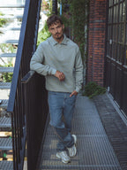 Light Green Zipper Polo Sweater
