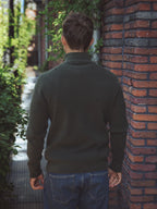 Olive Half Zip Knit Sweater