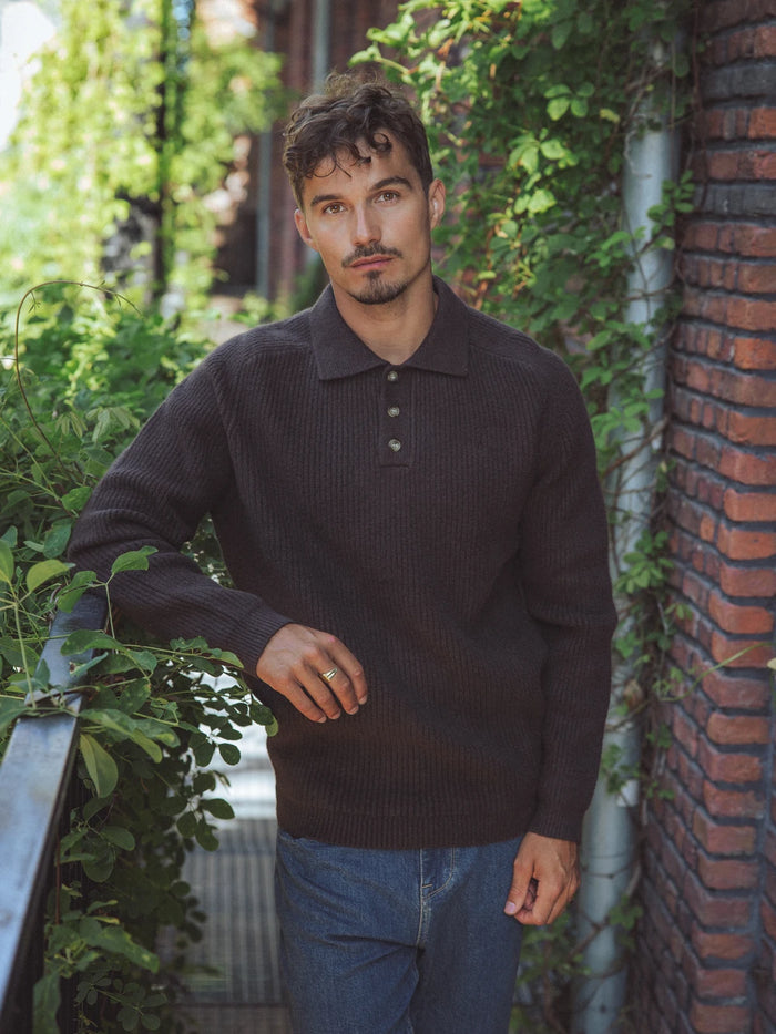 Dark Brown Knitted Oversized Sweater