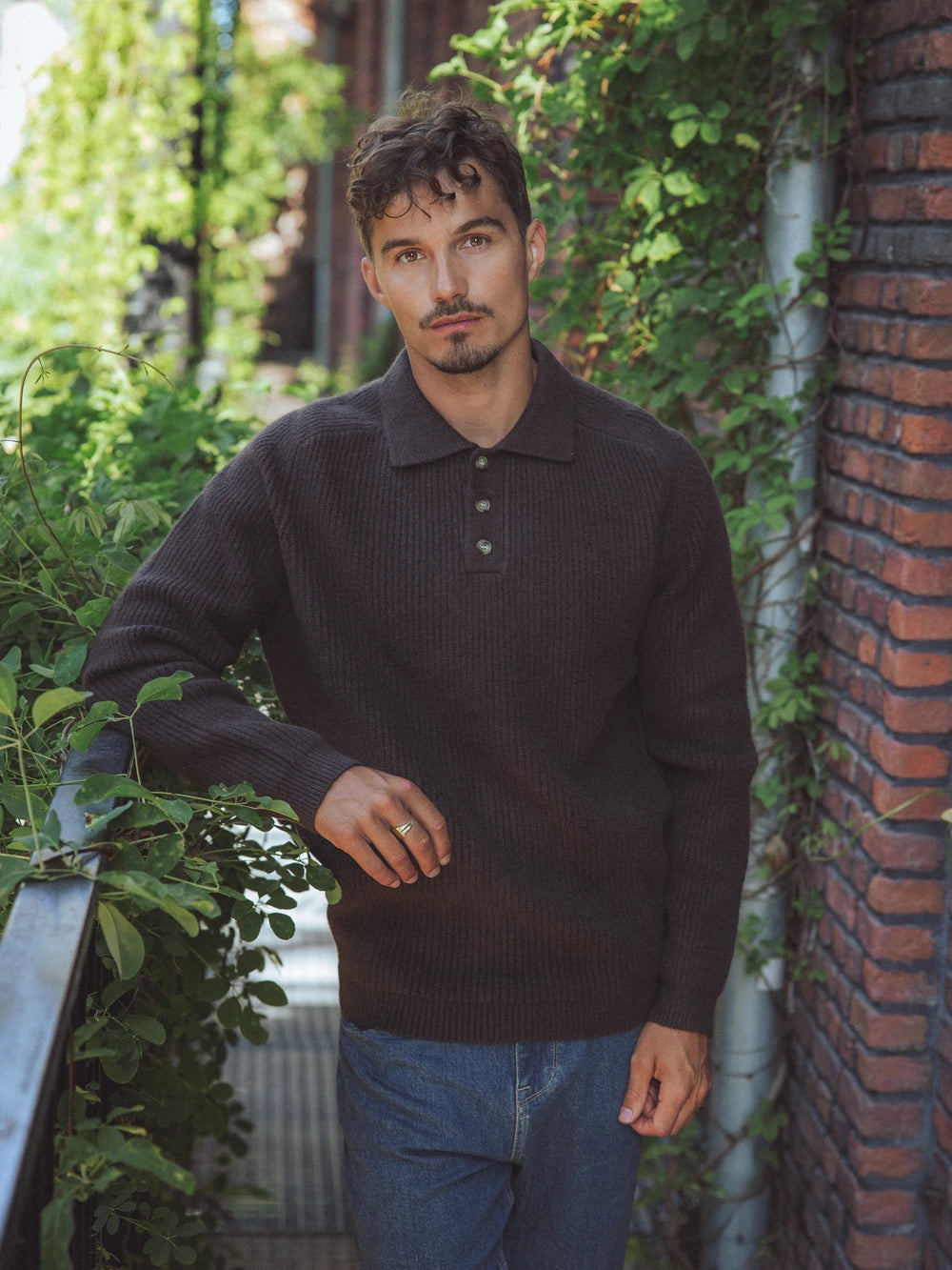Dark Brown Knitted Oversized Sweater
