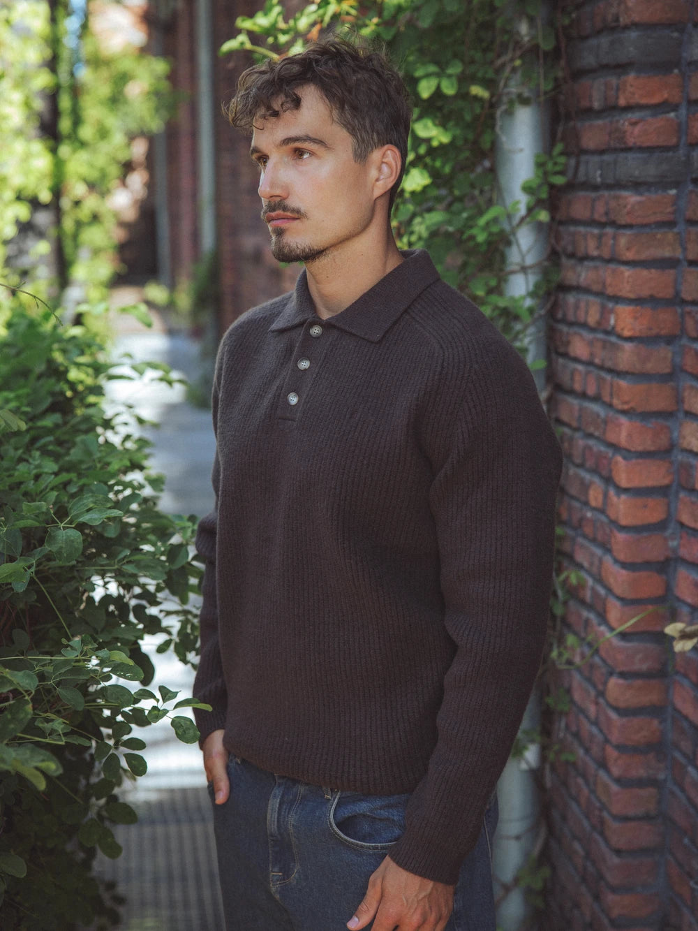 Dark Brown Knitted Oversized Sweater
