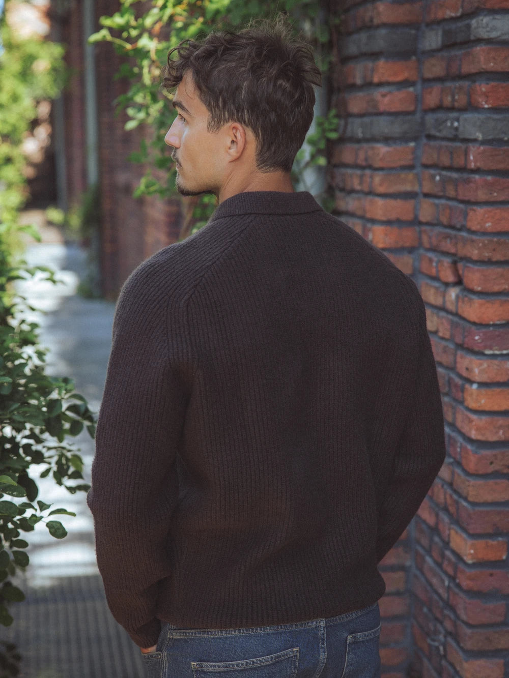 Dark Brown Knitted Oversized Sweater